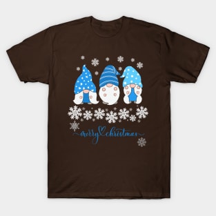Blue Christmas Gnomes T-Shirt